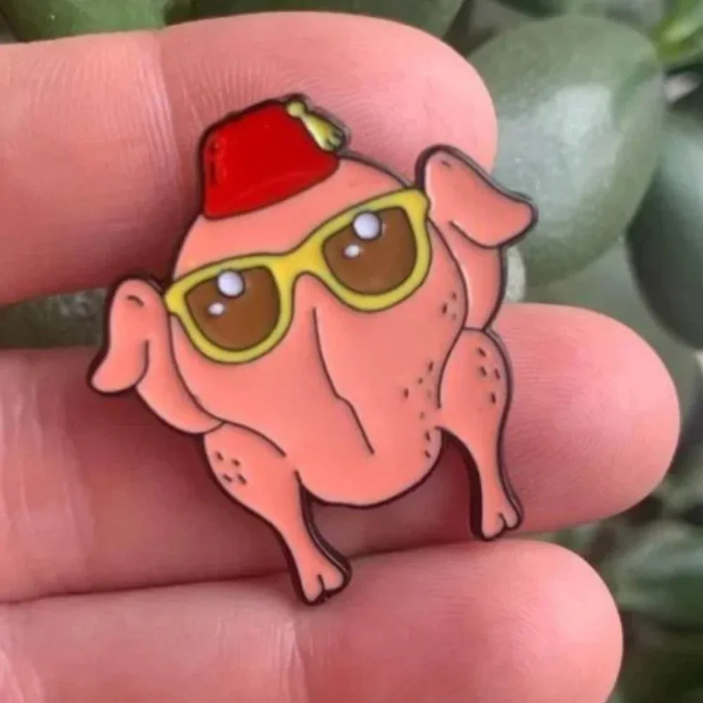 Brand new FRIENDS inspired turkey head enamel lapel pin brooch